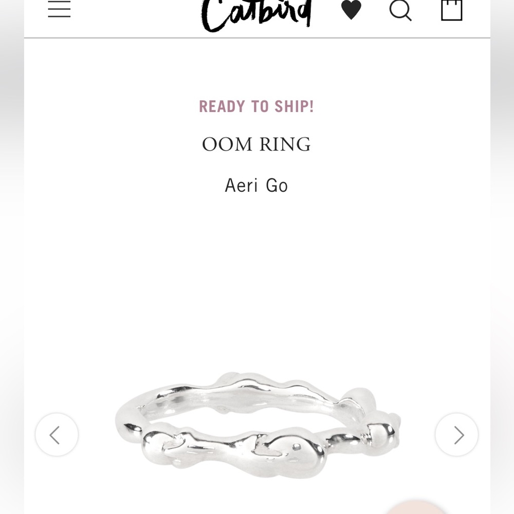 Sterling silver Catbird ring